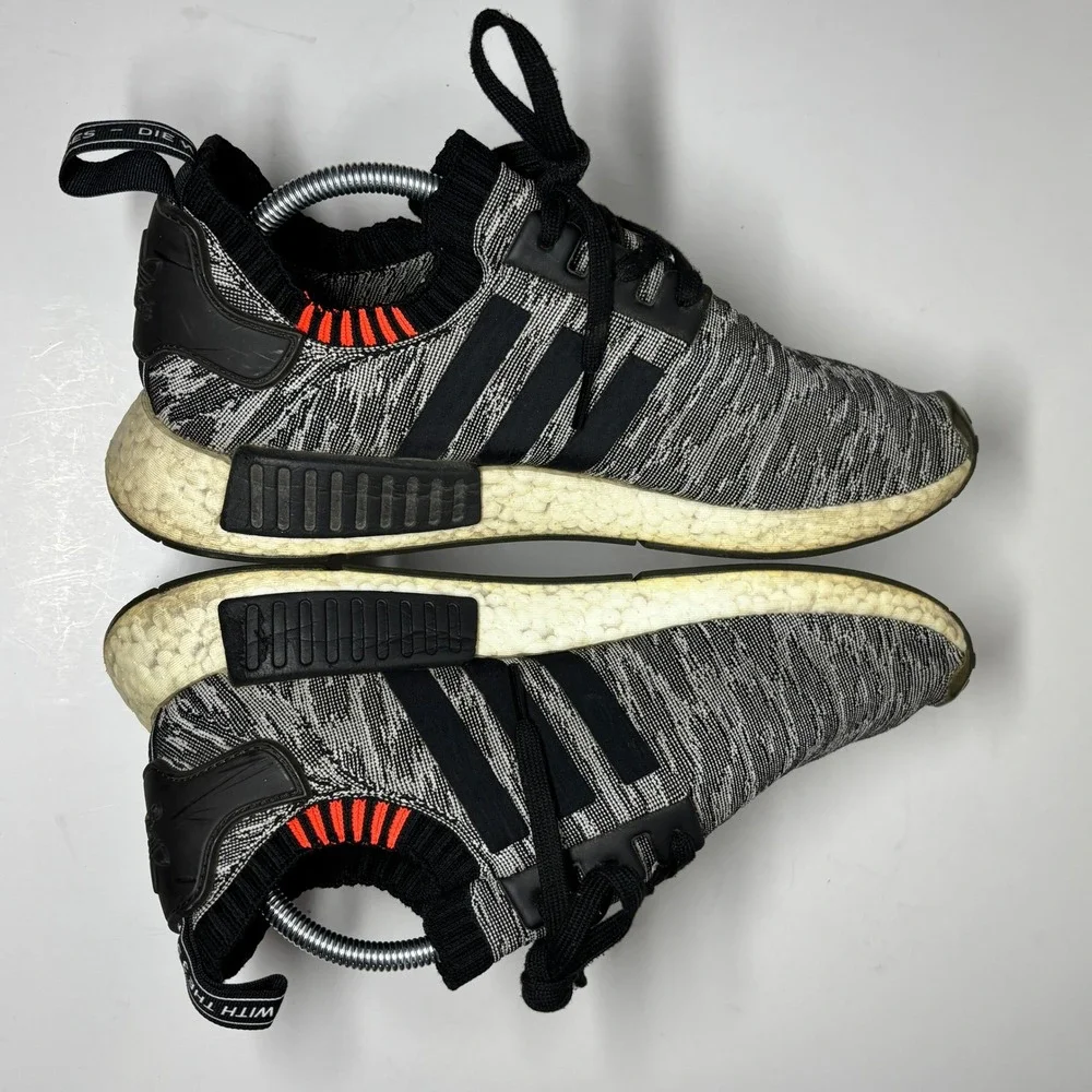 Adidas‎ NMD R1 Primeknit STLT Mens 11 Black Grey CQ2444 Zebra Boost Runner